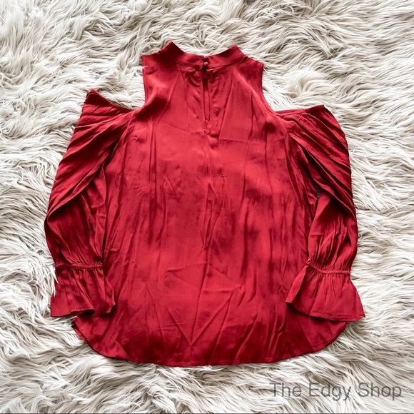 Ann Taylor | Mock Neck Cold Shoulder Top - Picture 2 of 8